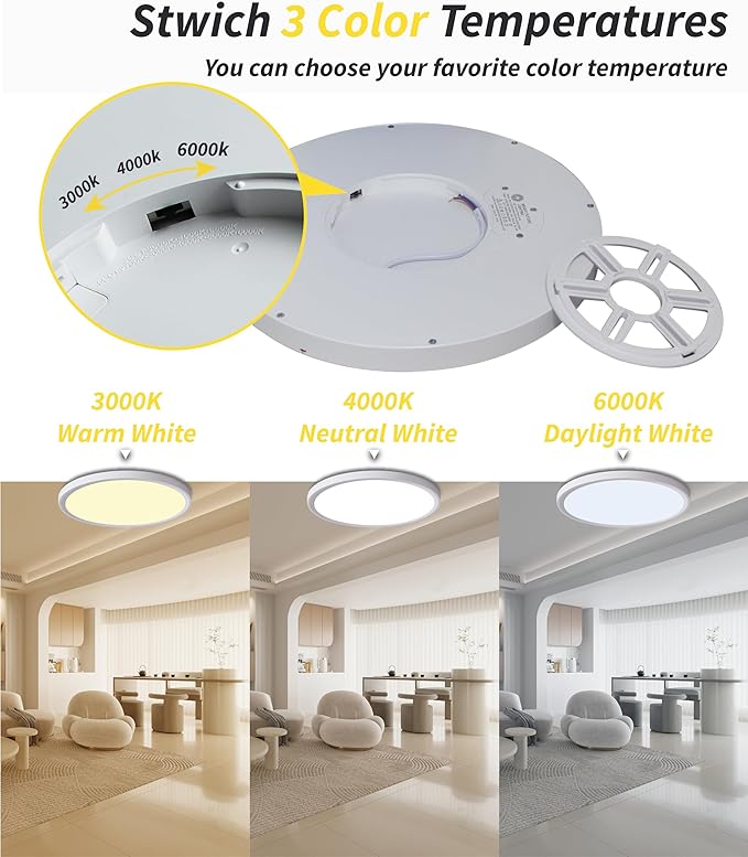 6pack 12 Inch Flush Mount Ceiling Light, 24w Led Ceiling Light, - Image 5