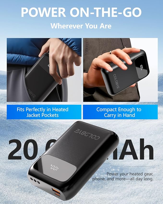 ColdBye Heated Vest Battery Pack . 5 , Type-C and USB - Image 7