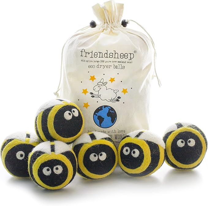 Friendsheep Wool Dryer Balls, Organic Reusable Fabric Softener Alternative by Friendsheep