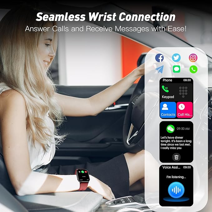 Smart Watch for Men Women, 2.04" AMOLED Color Screen, 24/7 Heart Rate, Blood - Image 4