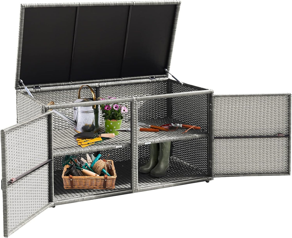 happygrill deck box outdoor patio pool storage box, main product view