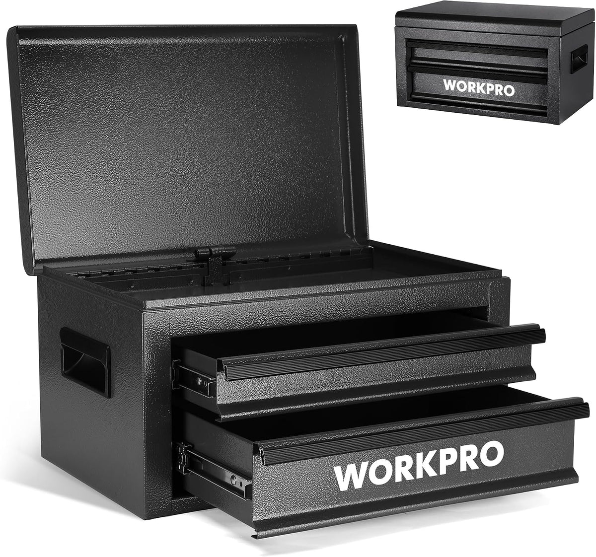 workpro 15-inch metal tool box with 2 drawers, main product view