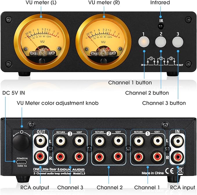 Douk Audio L3 RCA Audio Switch 1 in 3 Out & 3 in 1 Out, 3 Channel Switcher - Image 7