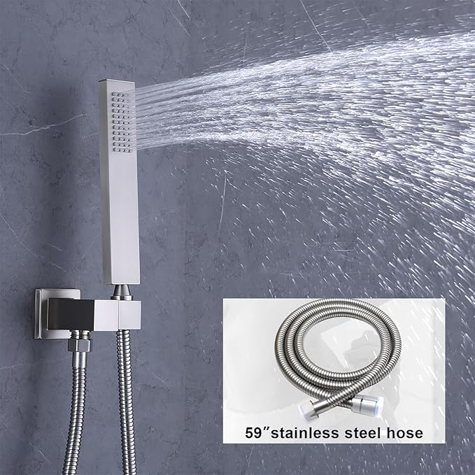 KATAIS Tempreature Display Shower System Brushed Nickel Shower Faucet Set - Image 6
