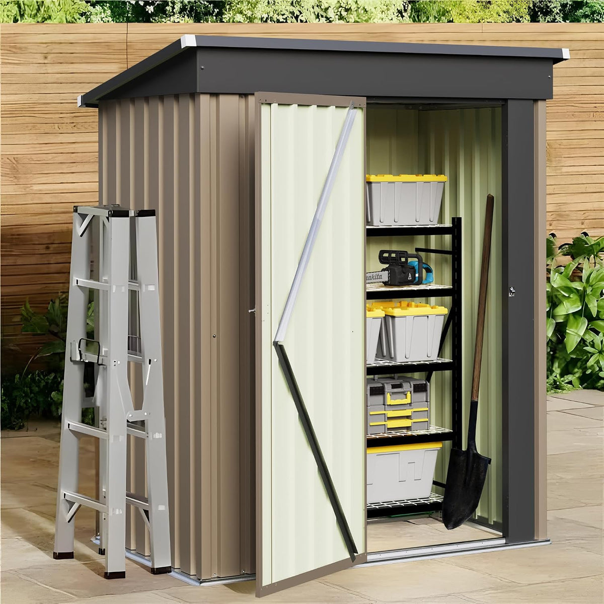 jummico metal outdoor storage shed 5 x 3, main product view