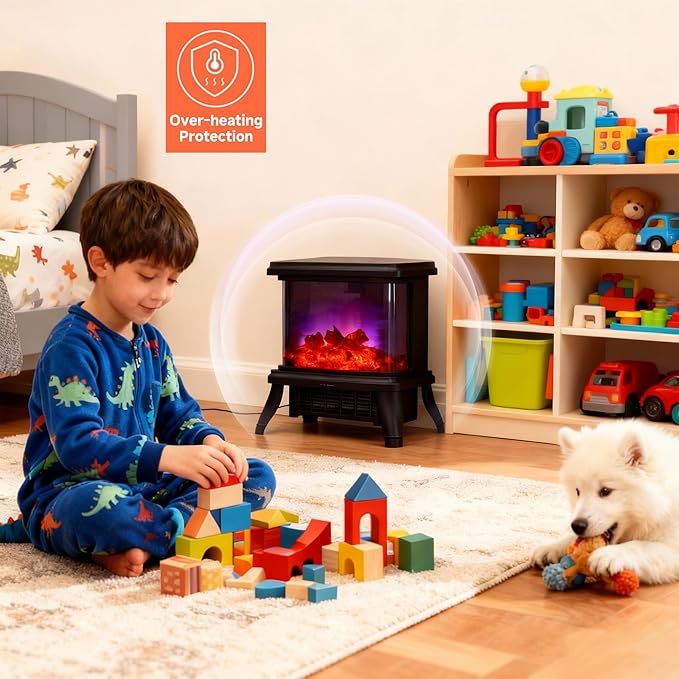 18 inch Panoramic Window with 1500W/1650W Electric Wood Fireplace Flame Effect - Image 6