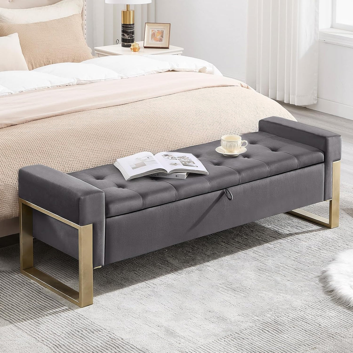 end of bed storage bench, 67'' benches for, main product view