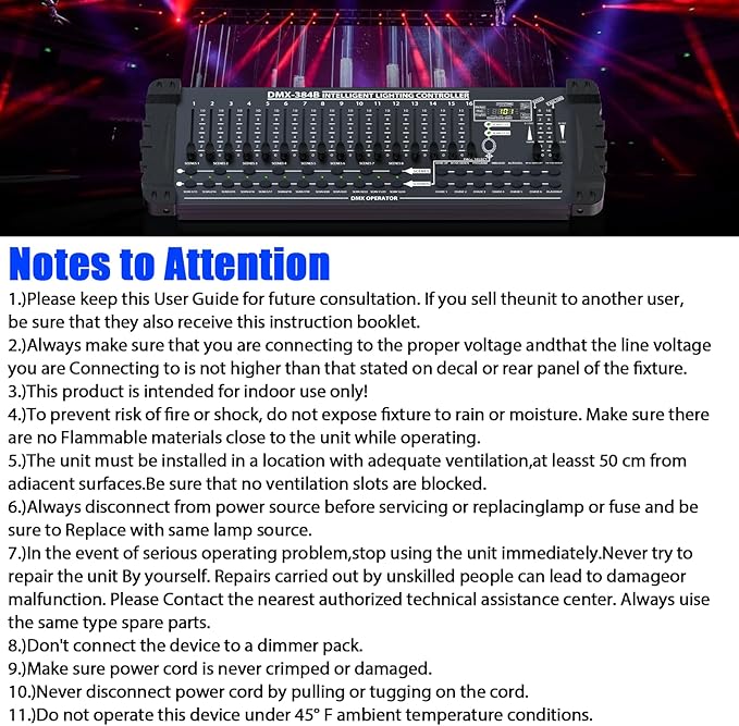 Wiwreenm DJ Controller 384CH Fog DMX-512 DJ Controller Support 30 Banks 8 - Image 7