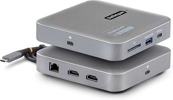 StarTech.com 7-in-1 USB C DisplayLink Dual Monitor Docking Station, 4K 60Hz by StarTech