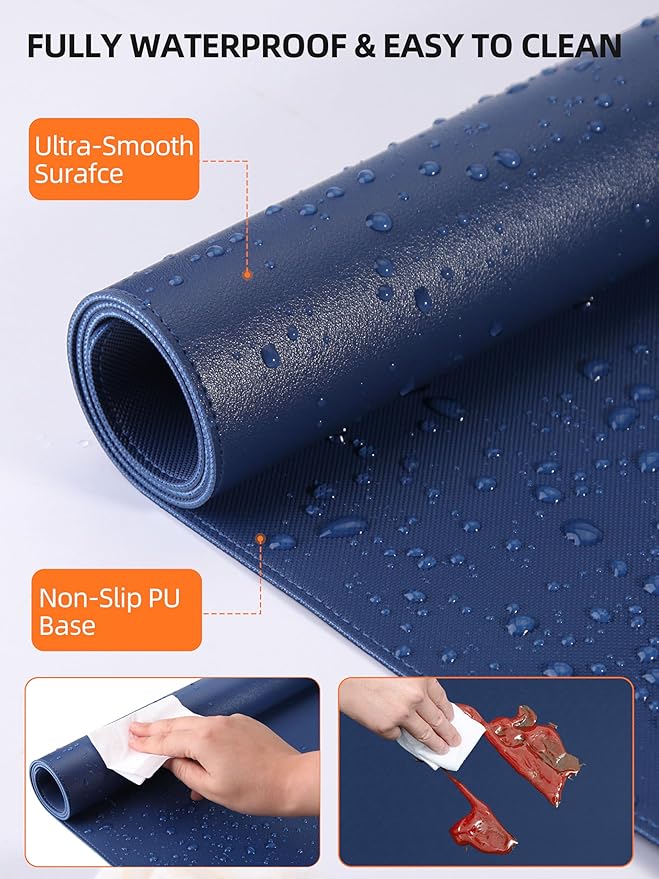 TopMade Mouse Pad with 15W Wireless Charging, XXL Large Leather Desk Mat - Image 5