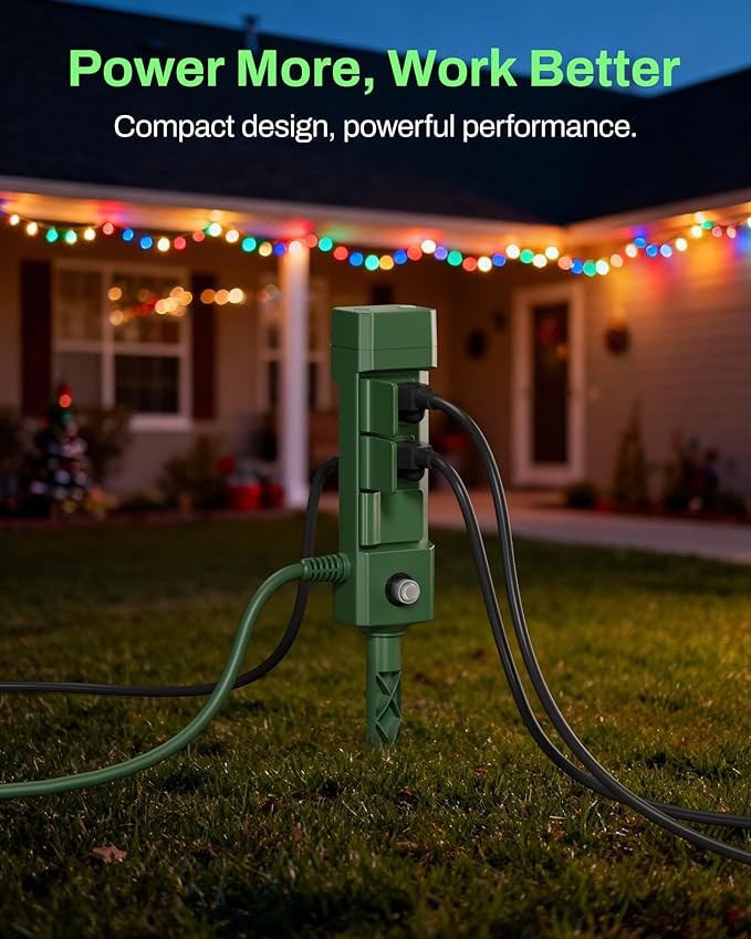 BN-LINK Outdoor Power Stake Timer, 100FT Wireless Remote Control, Dusk to Dawn - Image 5