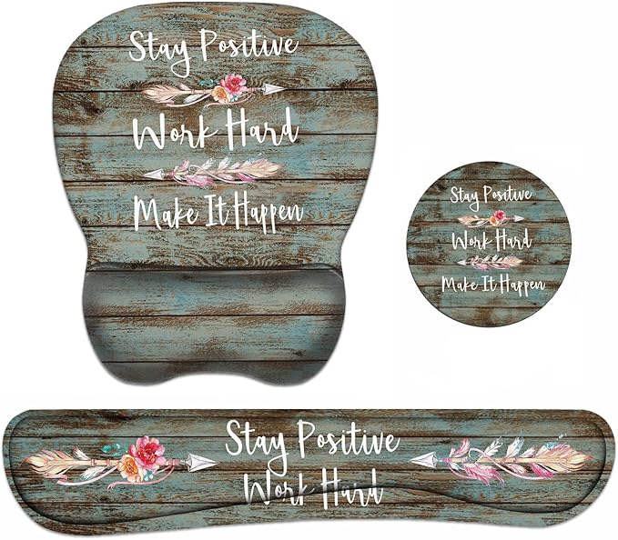 Mouse Pad Wrist Support and Keyboard Wrist Rest Set by Unknown