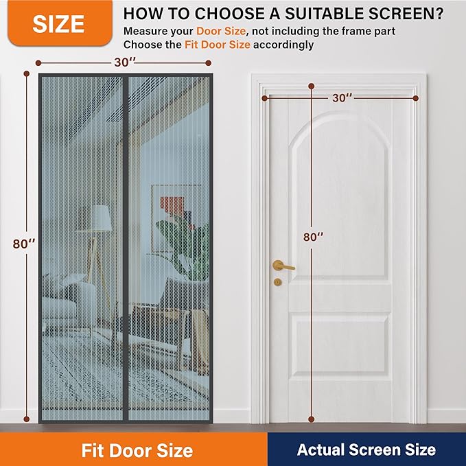 Mesh Screen with Magnetic Closure-Keeps Bugs Out Let Breeze in, Heavy Duty - Image 2