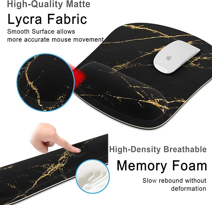 Keyboard Wrist Rest Memory Foam Ergonomic Mouse Pad - Image 2