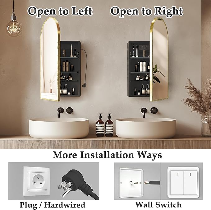 Gold Bathroom Medicine Cabinet - Image 3