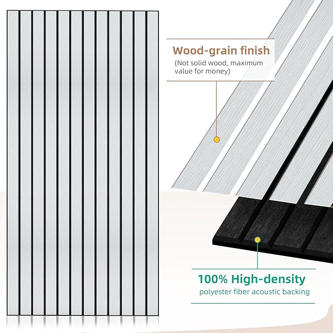 AUTORIFIC Wood Veneer Sound Panels, 10 Pack 47.2”x23.6” Wall Panels, Decorative - Image 3