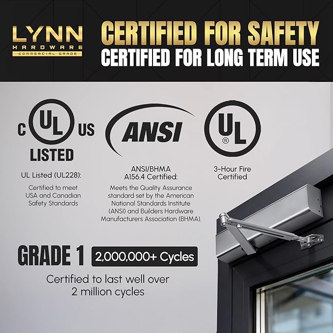 LYNN HARDWARE Heavy Duty Automatic Door Closer - Image 5