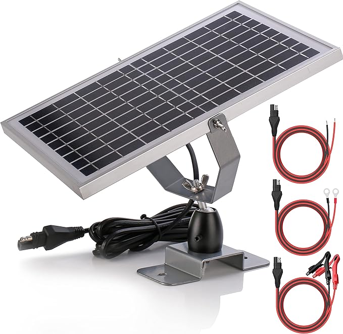 SUNER POWER 10W 12V Solar Battery Charger Maintainer, Built-in Smart MPPT by SUNERPOWER