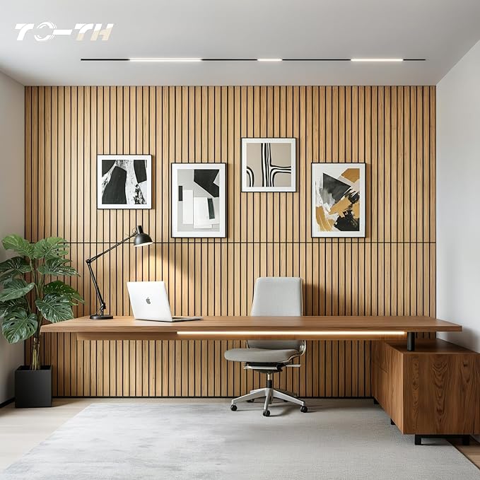 TO-TH Wood-Look Acoustic Wall Panels, 10 Pack 47.2” x 23.6” Sound Panels - Image 7
