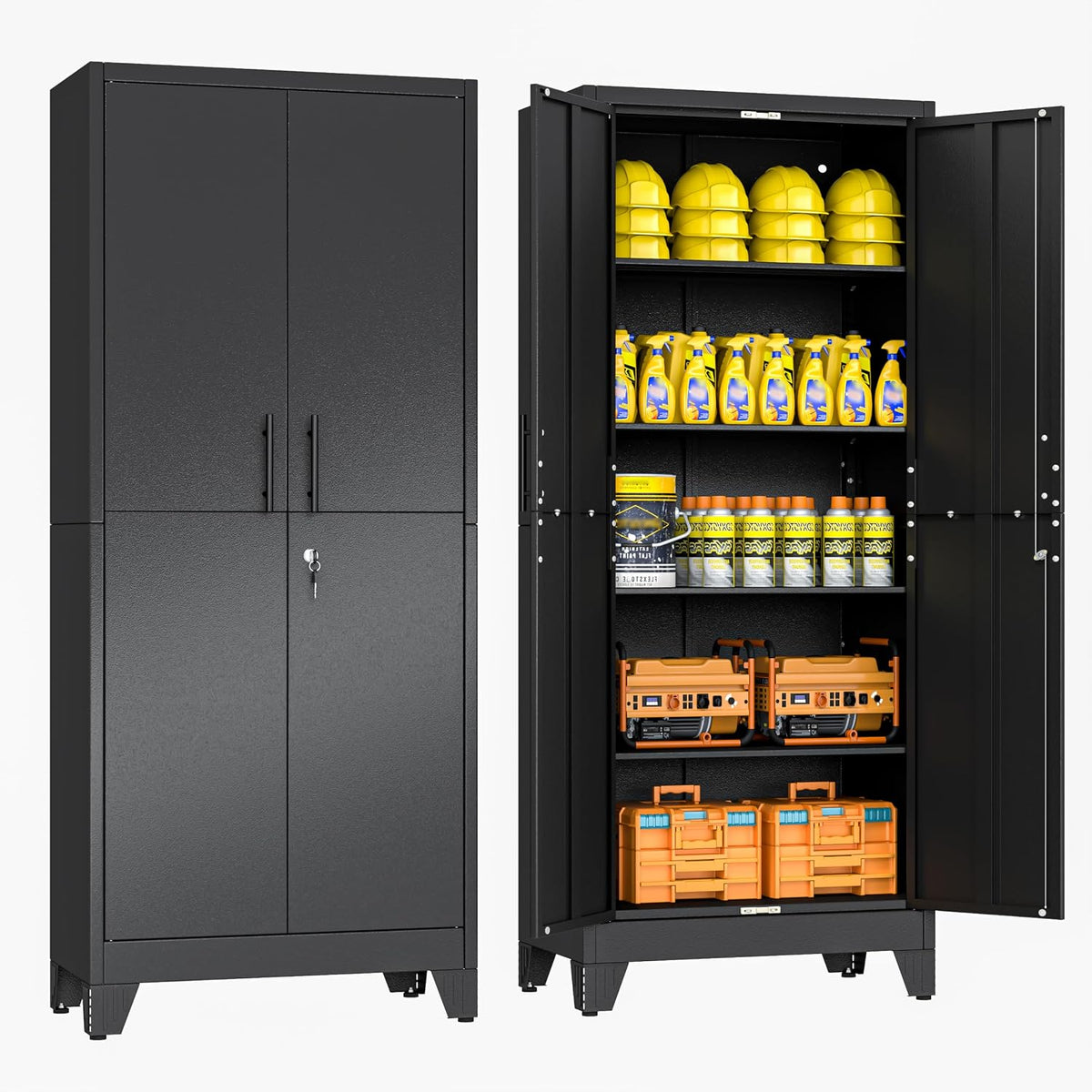 70.86" metal garage storage cabinet, lockable tall tool, main product view