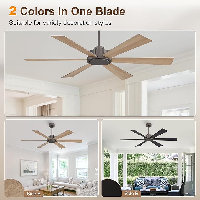 WINGBO 60 Inch Ceiling Fan without Light - Image 4