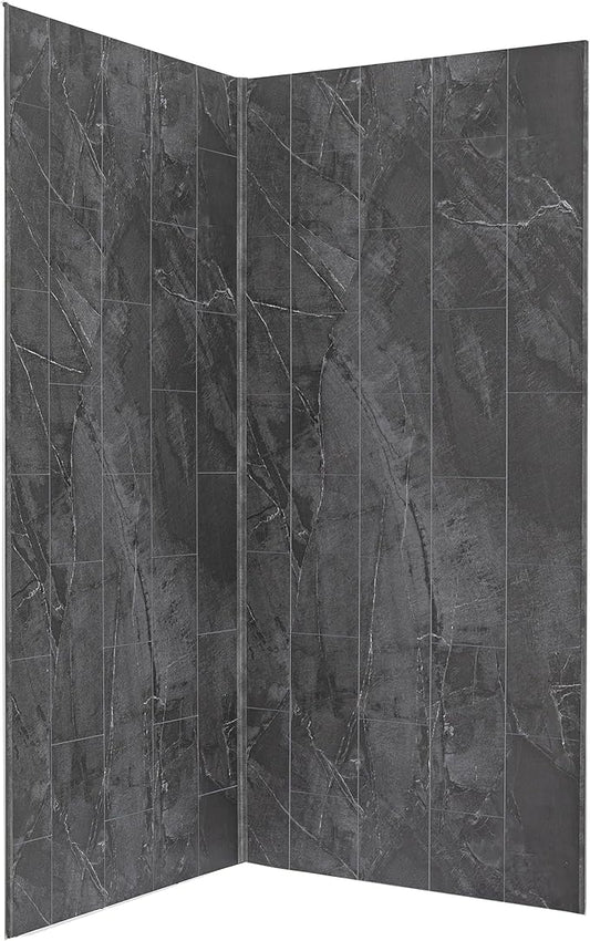 Palisade 78in x 36in x 36in Waterproof Vinyl Corner Shower Surround Kit by PalisadeWallTilesandPlanks