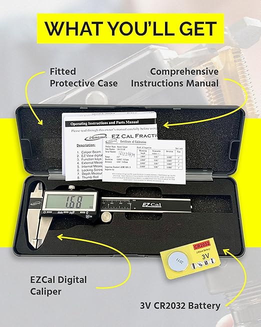 iGaging IP54 Electronic Digital Caliper 0-6" Display Inch/Metric/Fractions - Image 6