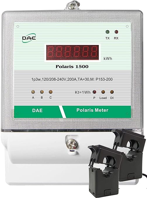 DAE P153-200 KIT, UL kWh Smart Submeter, 1 Phase 3 Wire, 2 Split Core CTs by DAEControls