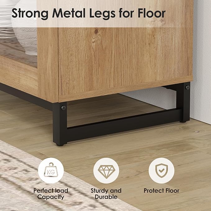 WAMPAT Modern TV Stand for TVs up to 120 inch, 4 in 1 TV Console - Image 8