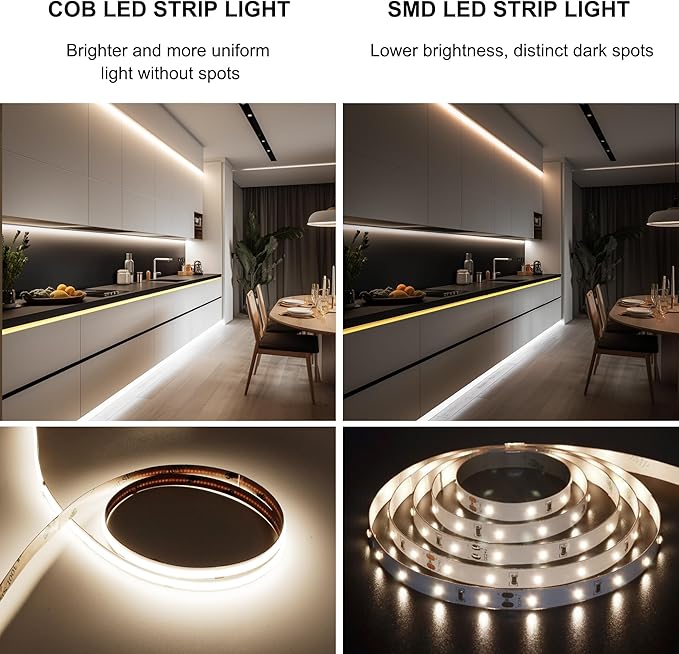 Pandery COB LED Strip Lights Cool White, 24V Dimmable led Light Strip KIT - Image 7