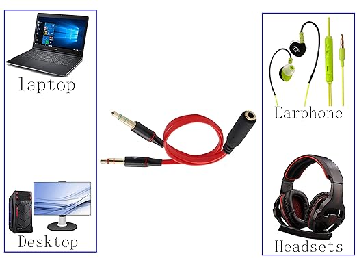 zdyCGTime 3.5mm AUX Headphone Y Splitter Cable 4-Pole 3.5mm AUX Female to - Image 7