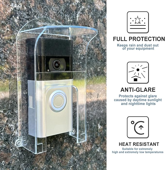 Transparent Plastic Doorbell Rain Cover, All Models Waterproof Protector Shield - Image 2
