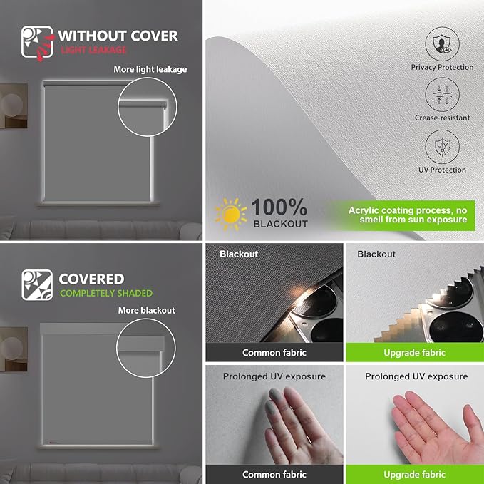 ZSTARR Motorized Smart Blind for Window, Automatic Blackout Roller Shade - Image 5