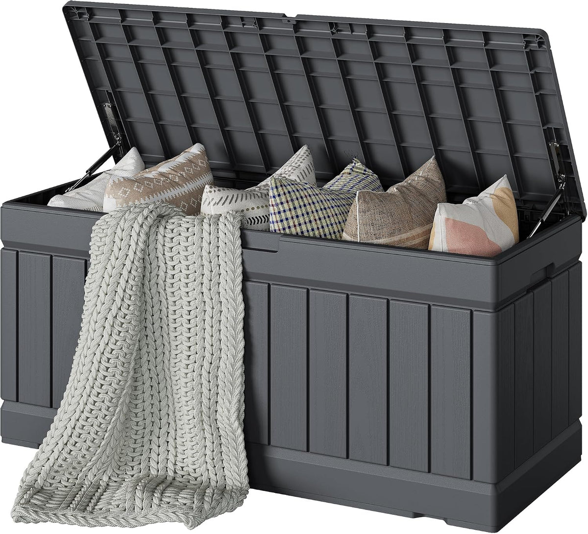 devoko 78 gallon deck box, waterproof resin outdoor, main product view