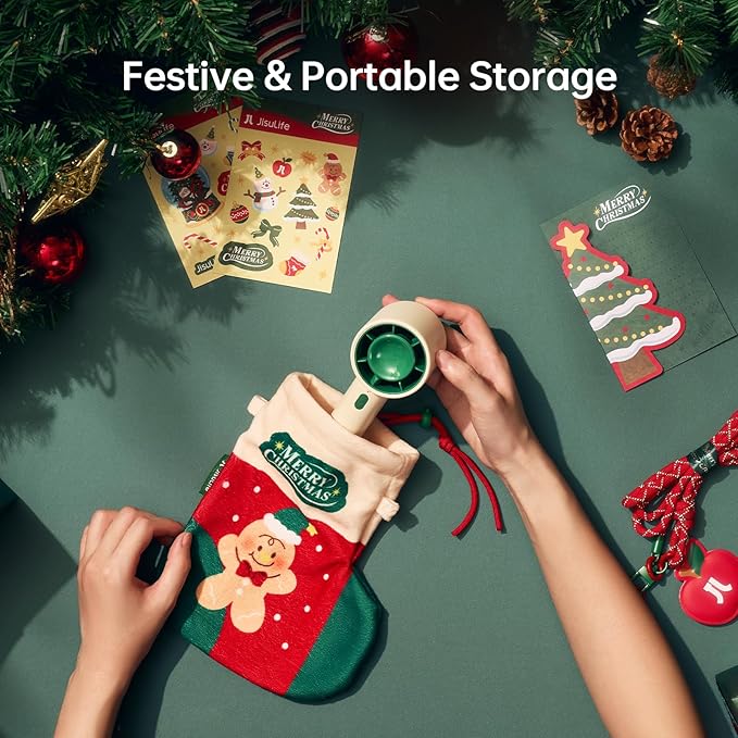 JISULIFE Portable Fan Christmas Gifts, 4000mAh Mini Handheld Fan - Image 4