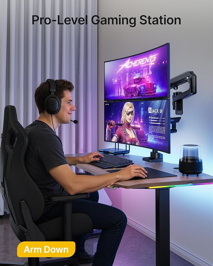 monTEK Monitor Wall Mount for 17-57“ up to 59.4 lbs Ultrawide Screens, Single - Image 9