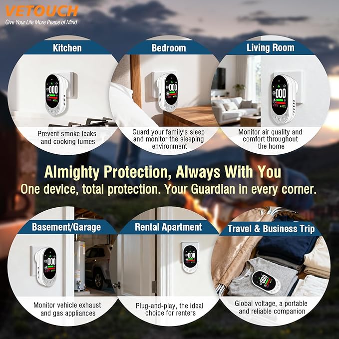 VETOUCH 4-in-1 Plug-in Smoke & Carbon Monoxide Alarms - Image 8