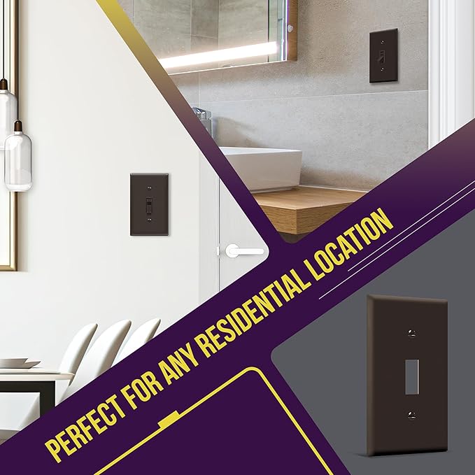 ENERLITES Toggle Light Switch Wall Plate, Gloss Finish, Size 1-Gang 4.50" x - Image 4
