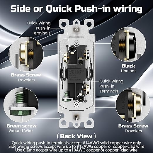 ThunderWay 3 Way Matte White Light Switch - Image 3