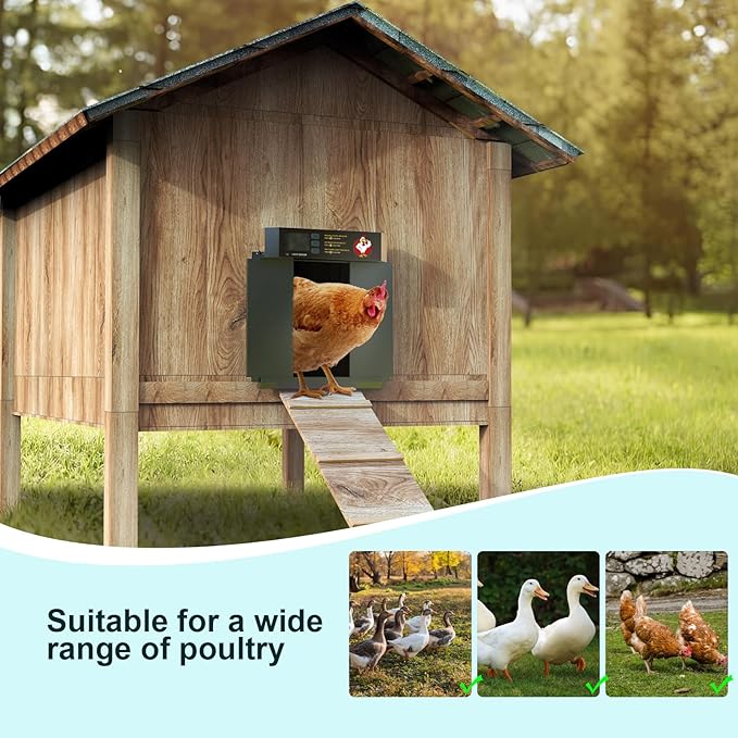CKAIJHIEG Chicken Coop Door, Automatic Chicken Coop Door Opener, Large LCD - Image 5