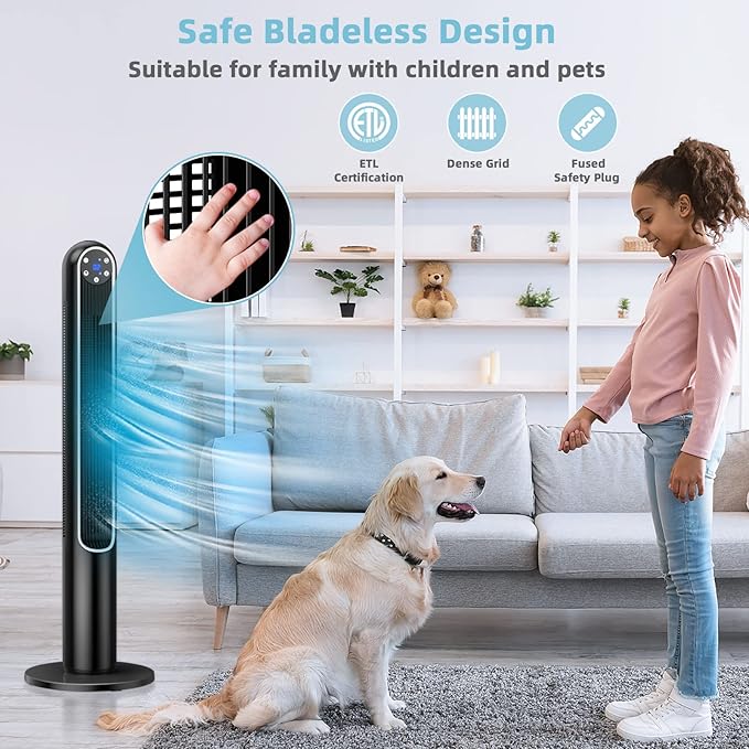 GOFLAME Tower Fan with Remote Control, LED Control Panel and 12H Timer - Image 8