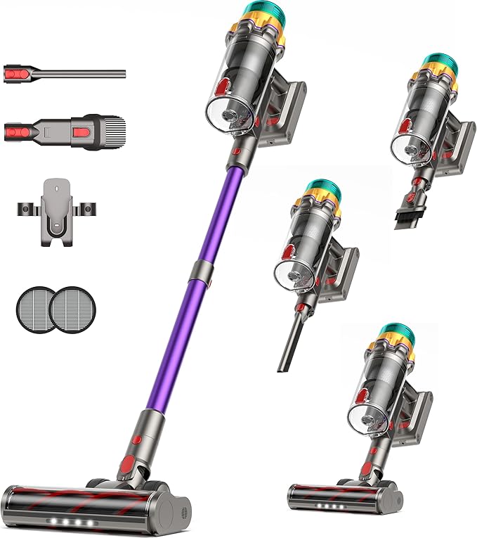 Cordless Vacuum Cleaner, 55KPA 650W 65Mins Extra-Large Dust Cup Cordless Stick by Unknown