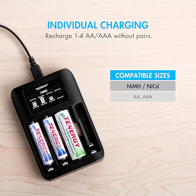 Tenergy TN474U 4-Bay NiMH/NiCD Battery Charger - Image 4