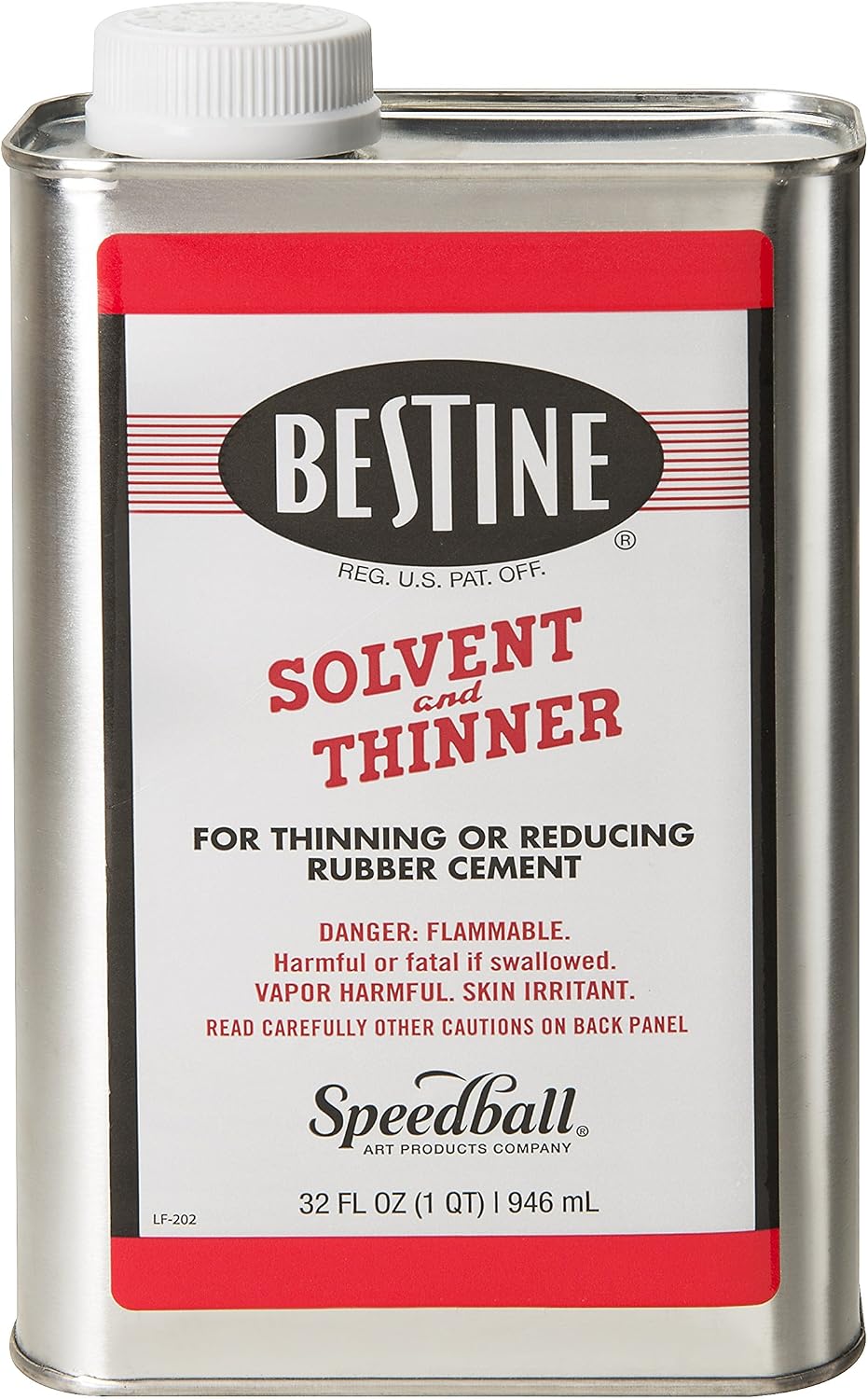 Solvent and Thinner for Rubber Cement – Cleans Ink, Adhesive and Parts, 32 Ounce Can
