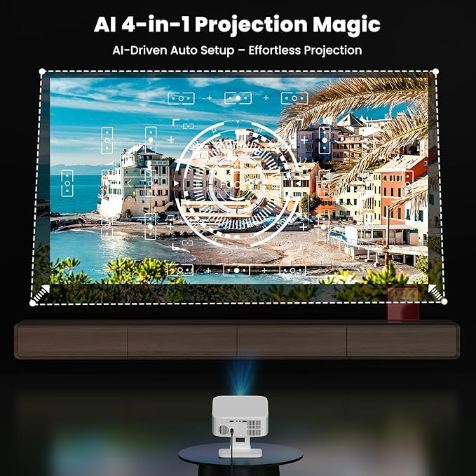 Smart Projector with Wifi and Bluetooth: NICPOW 4K Outdoor Projector, - Image 5