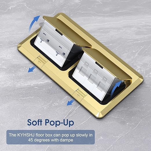 KYHSHJ Dual Pop-Up Floor Electrical Outlet Box Kit，20 Amp Stainless Steel TR - Image 2