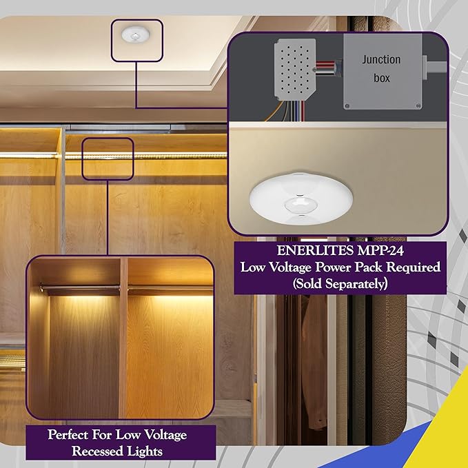 ENERLITES Low Voltage Ceiling Sensor Pir Occupancy Motion Detector, 360° Field - Image 6
