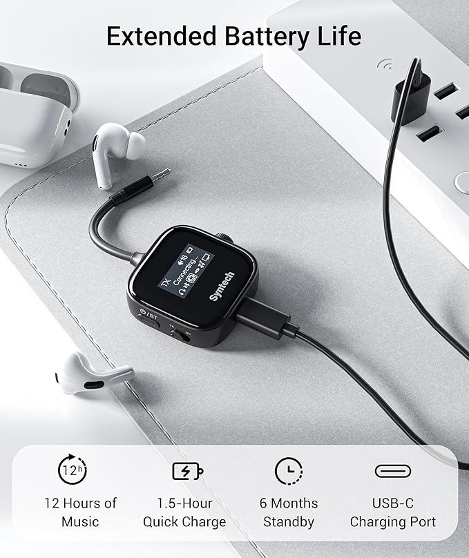Syntech Airplane Bluetooth Transmitter Receiver 5.4 Adapter - Image 7