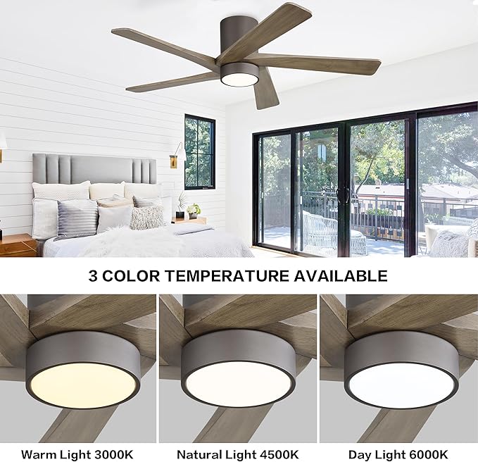 WINGBO 48 Inch Flush Mount DC Ceiling Fan - Image 5