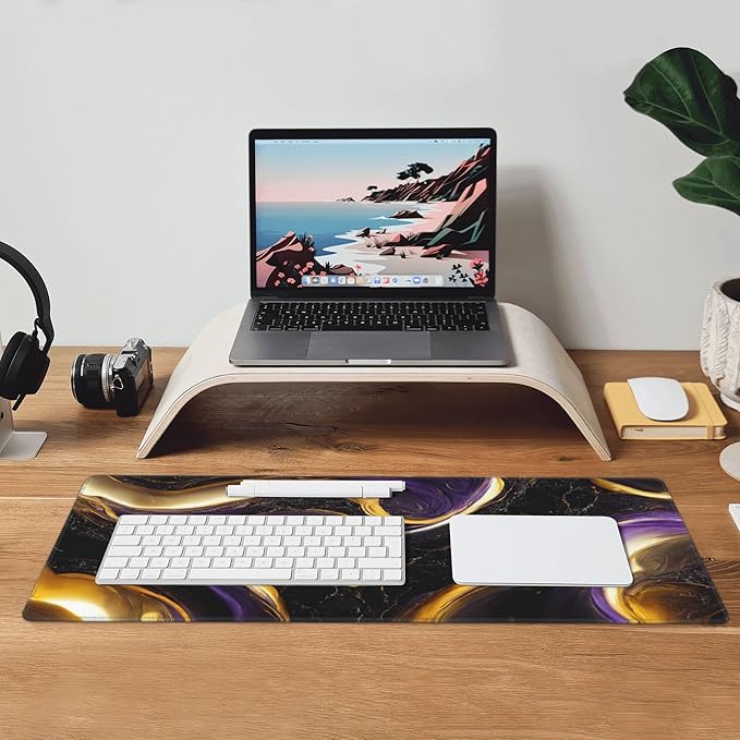 Black Marble Extended Big Mouse Pad Large, XL Gaming Mouse Pad Desk Pad - Image 9